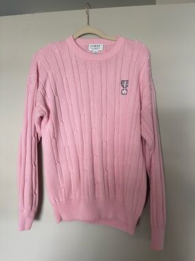 Pink Golf Cable Knit Sweater